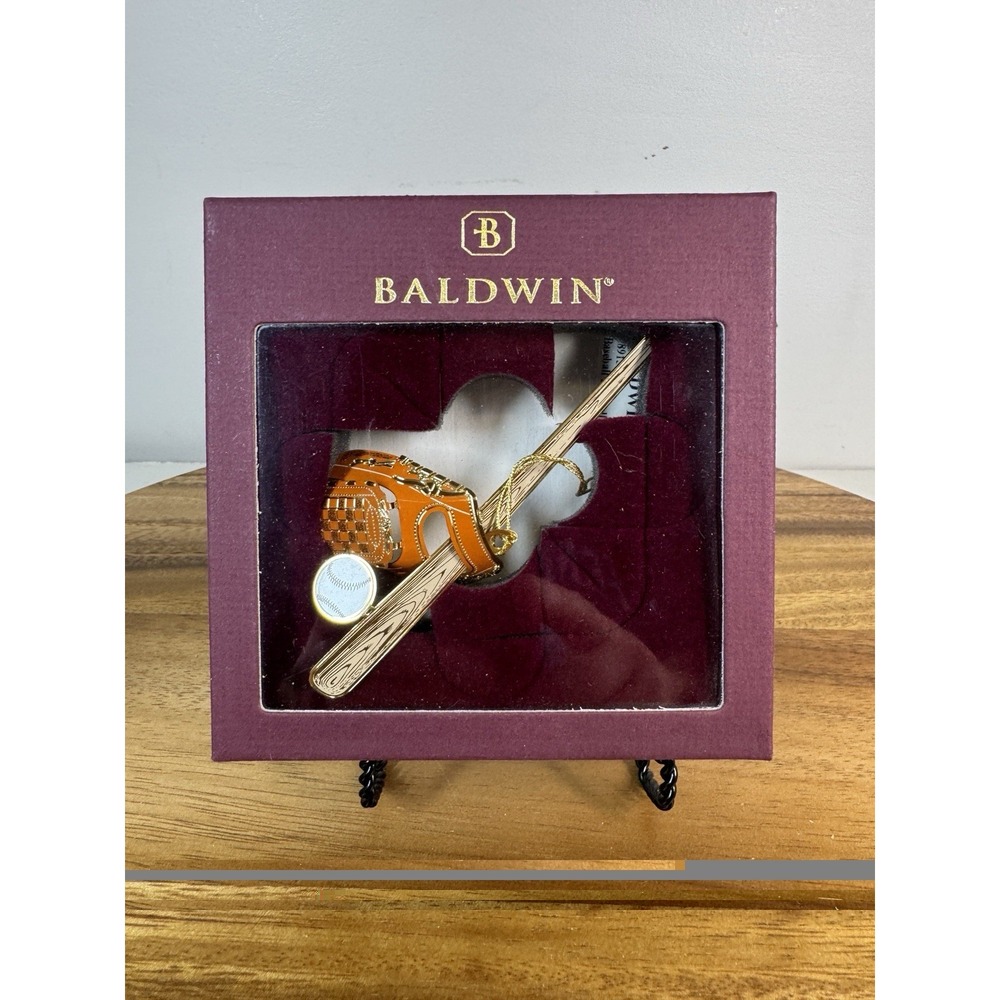 Baldwin Brass Baseball Bat, Ball, & Glove Christmas Tree Ornament 78915.010